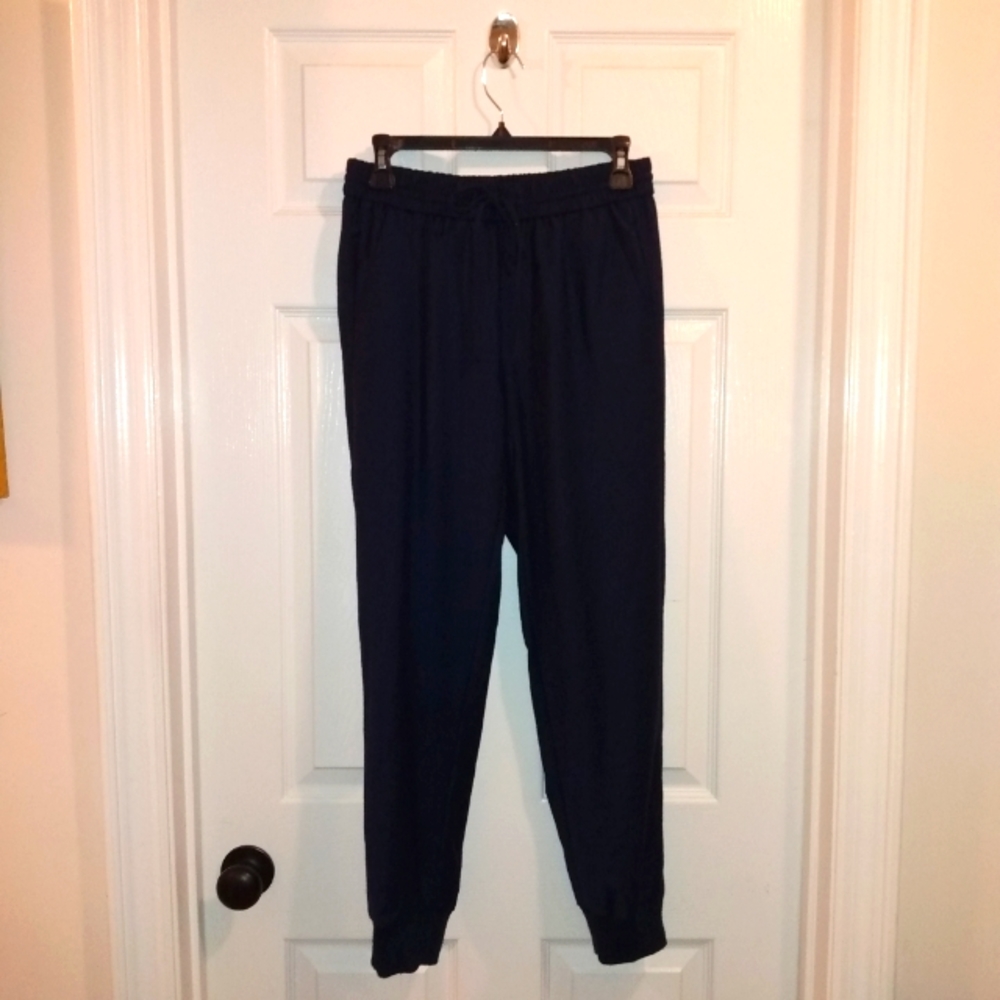 J.Crew  Light Wool Blend Navy Blue Jogger Trousers Size 0